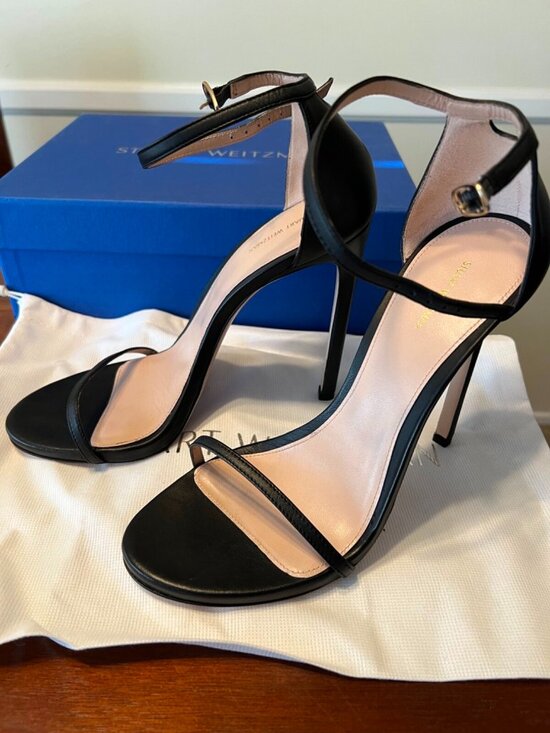 Stuart Weitzman Shoes - Stuart Weitzman Nudist Sandal 115mm Black Nappa Leather